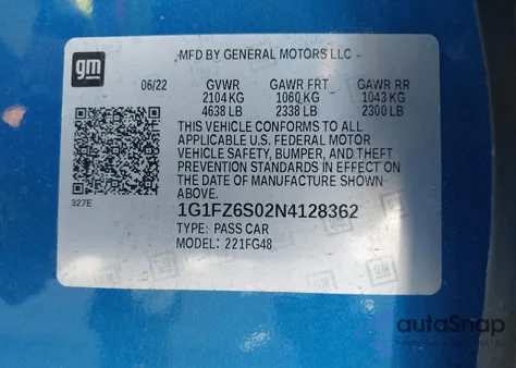 2022 Chevrolet Bolt Euv Fwd Premier z USA, uszkodzony, nr VIN 1G1FZ6S02N4128362